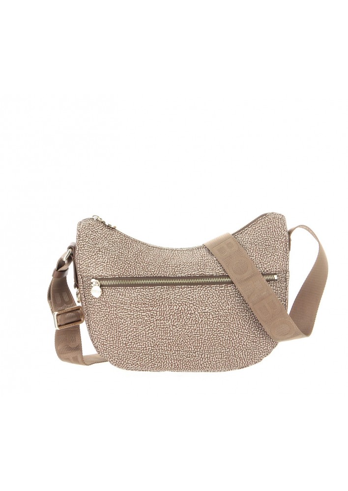 BORBONESE LUNA Bag Small - Beige/Brown