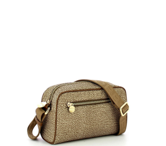 BORBONESE Camera Case Small - Beige/Brown