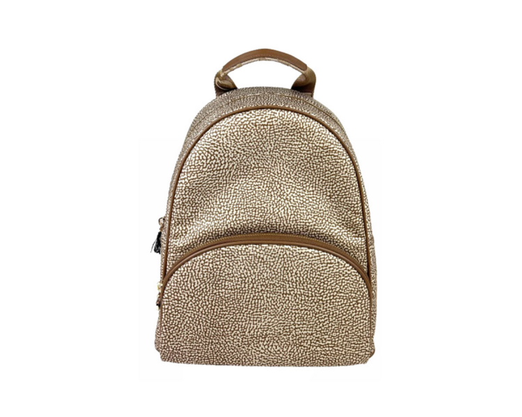 BORBONESE Backpack Medium - Beige/Brown