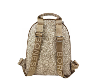 BORBONESE Backpack Medium - Beige/Brown