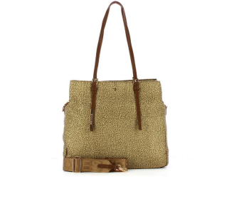 BORBONESE Shopper bag Large in Nylon Beige/Brown