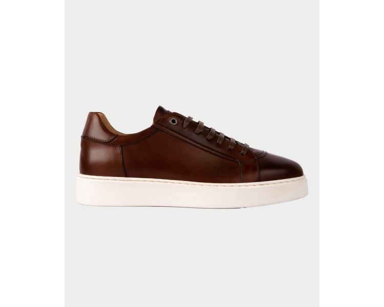 EXTON Sneakers Uomo in pelle Mogano