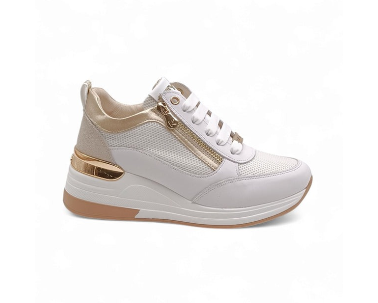 KEYS Sneakers Donna Con Zeppa Bianche