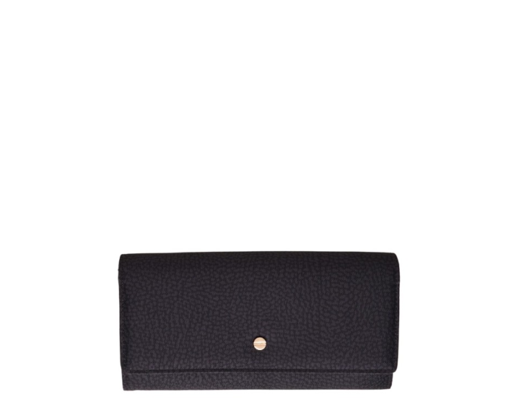 BORBONESE CONTINENTAL Wallet Large - Dark Black