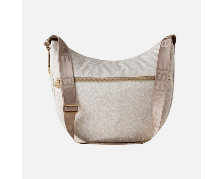BORBONESE LUNA Bag Medium - White Cotton