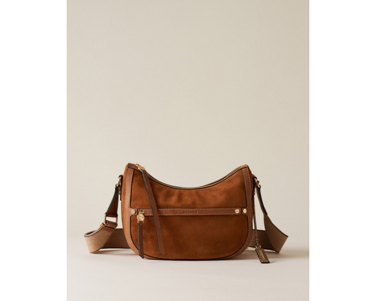 BORBONESE LUNA Bag Small in pelle scamosciata