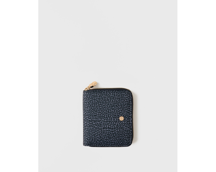 BORBONESE ZIP AROUND Portafoglio SMALL - Blue Lapis